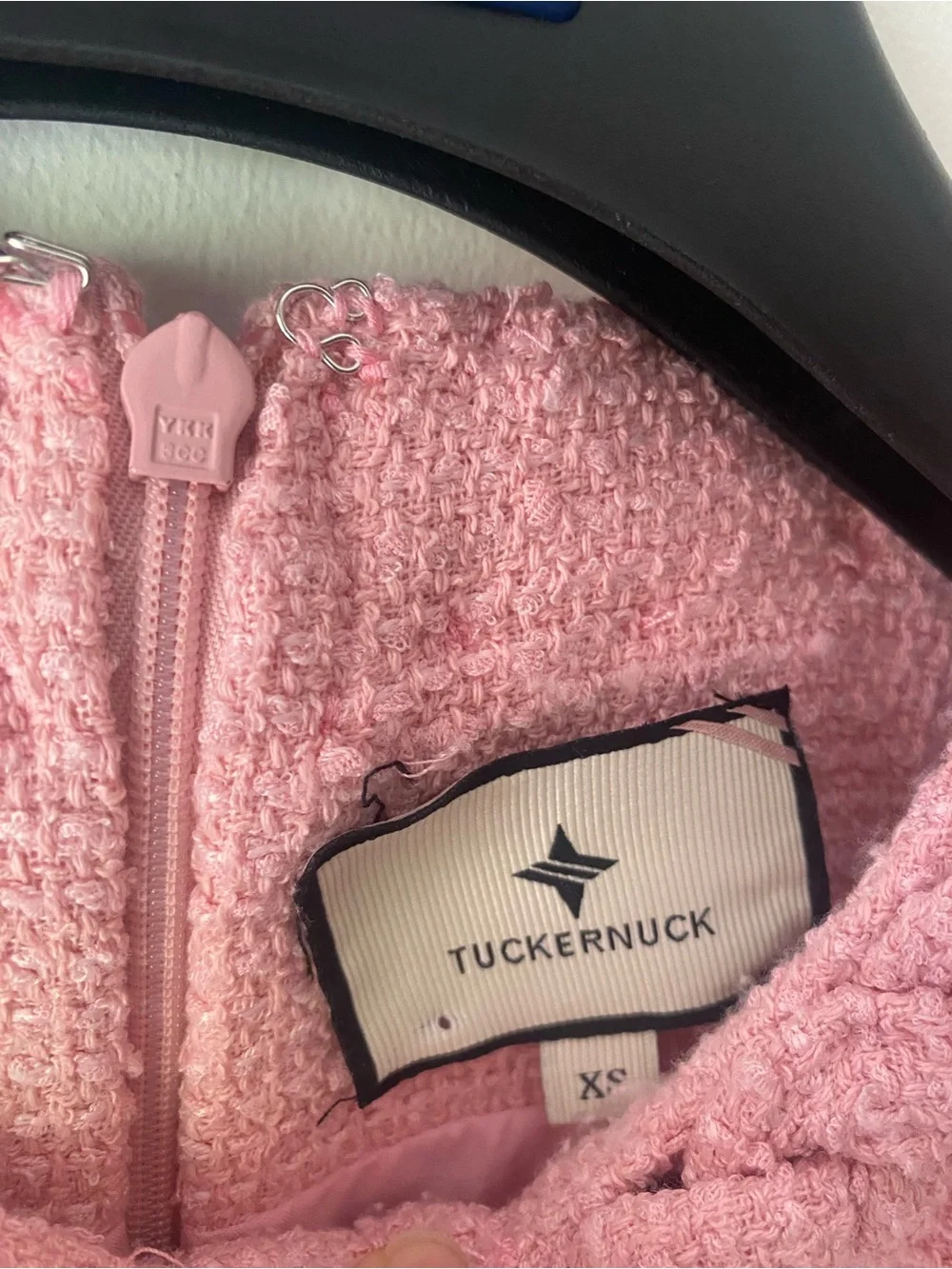 Tuckernuck Jackie Dress Pink Tweed Short-Sleeve Shift Dress - Picture 4 of 4